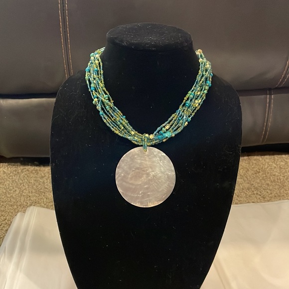 Mother-Of-Pearl Pendant Necklace - Picture 1 of 4